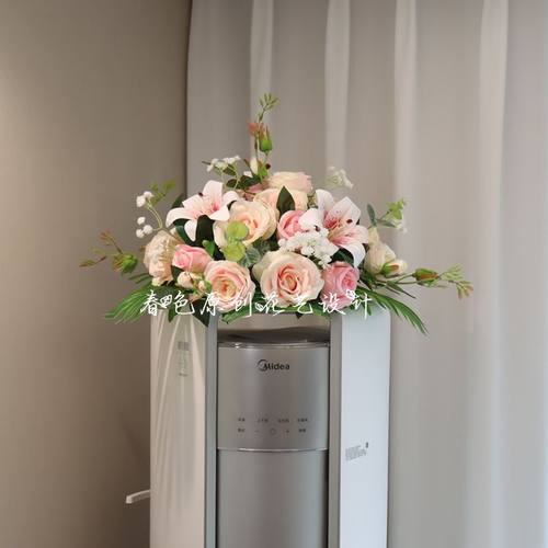 空调上的装饰摆件冰箱上放的装饰花圆柱空调柜机顶部上的仿真摆花