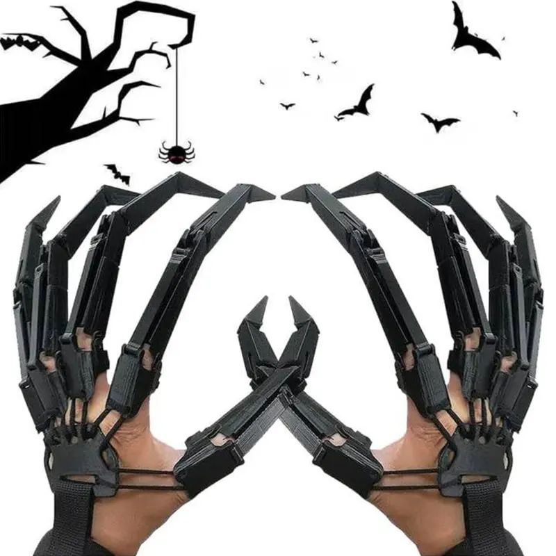 Halloween Articulated Fingers Scary Fake Fingers Skeleton Ha