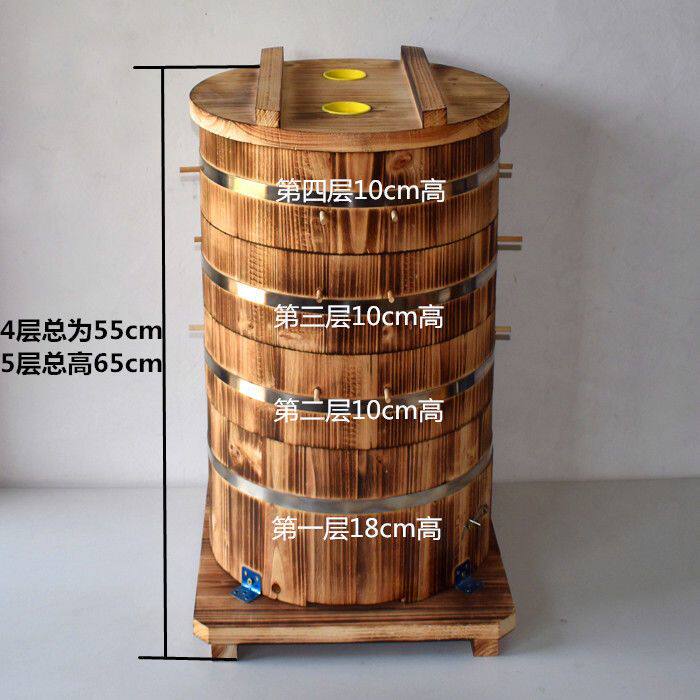 圆桶蜂箱土养诱蜂箱工具圆形加厚中蜂箱碳化蜂箱招蜂箱格子圆蜂箱