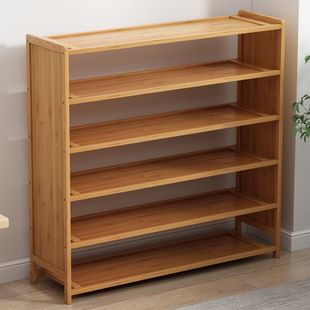 楠木置物架楠竹架子简易家用门口经济型多层鞋柜防尘宿舍收纳置物