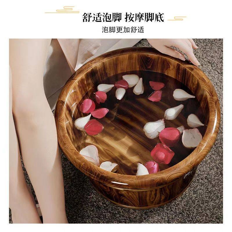香柏木泡脚桶居家木桶泡脚家用碳化洗脚盆保温桶按摩足部按摩