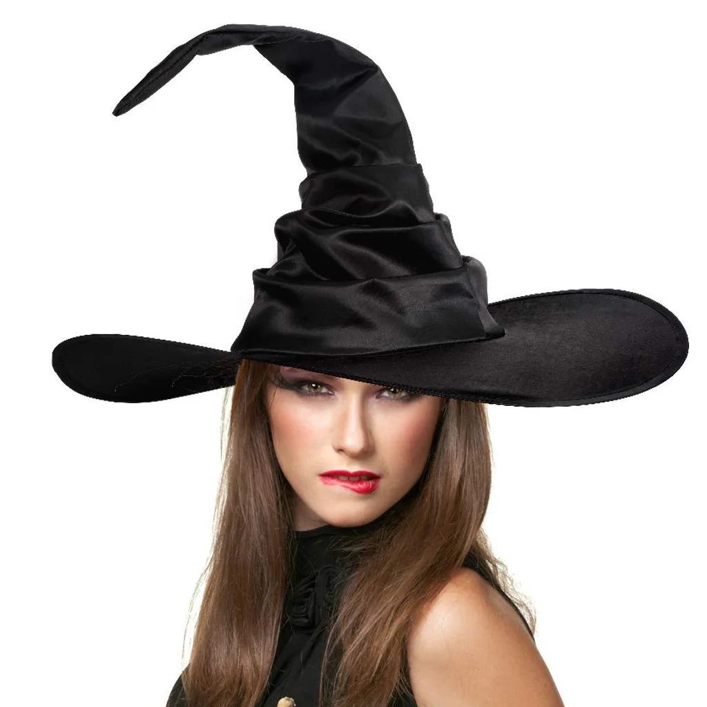 Halloween Folds Witch Wizard Black Hat Party Cosplay Costume