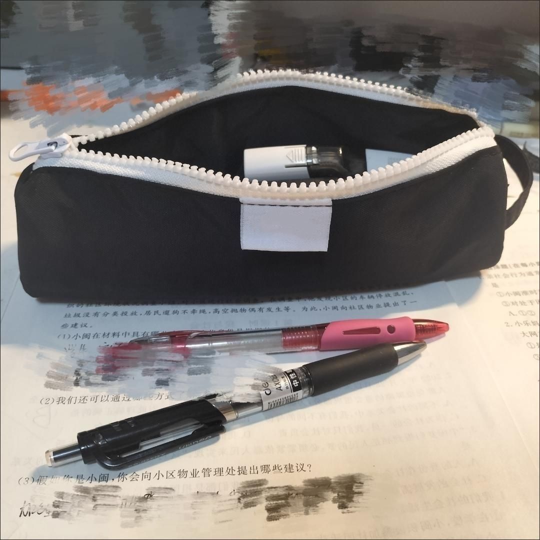 三明治笔袋韩系ins日系女初高中生纯色高颜值个性简约拉链文具盒