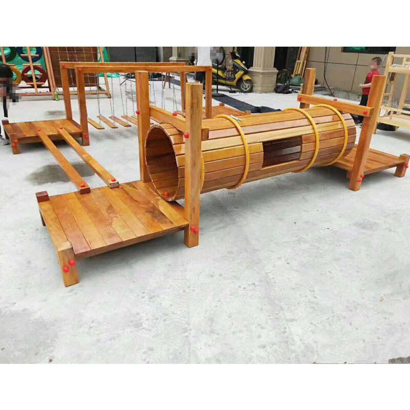 幼儿园户外玩具木质攀爬架平衡体能训练公园户外儿童游乐设备器材