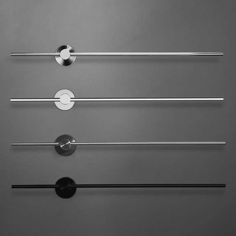 毛巾一字杆浴室拖鞋架活动架单杆极简304不锈钢卫生间杆枪灰免打