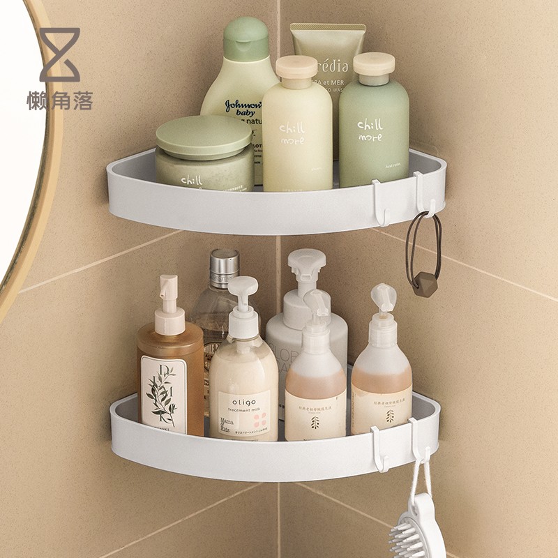 懒角落浴室置物架壁挂式免打孔卫生间墙上洗手间洗漱台收纳架子