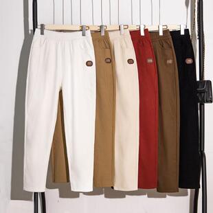 宽松显瘦百搭哈伦裤 秋冬哈伦裤 高腰斜纹棉弹力萝卜裤 2025春季
