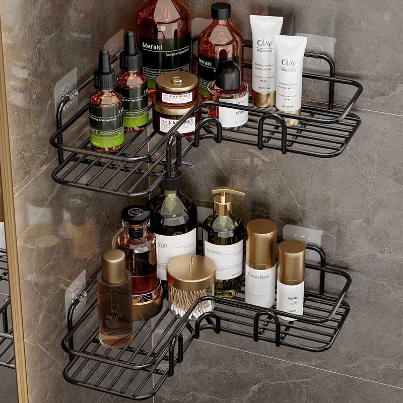 系家免打孔浴室加大三角架卫生间洗澡间置物架洗漱台壁挂式收纳架