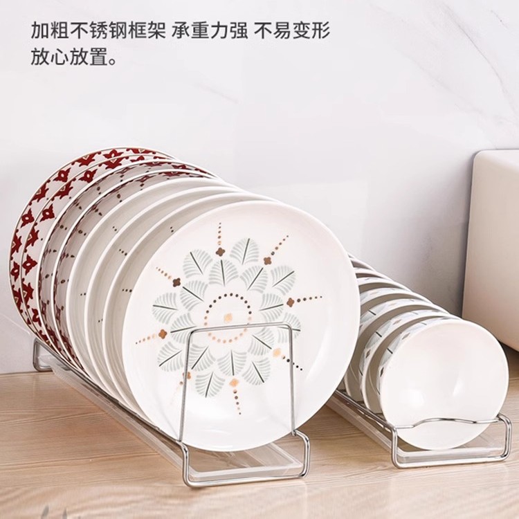 碗碟收纳架不锈钢厨房沥水抽屉式拉篮内置放碗盘子置物消毒柜碗架