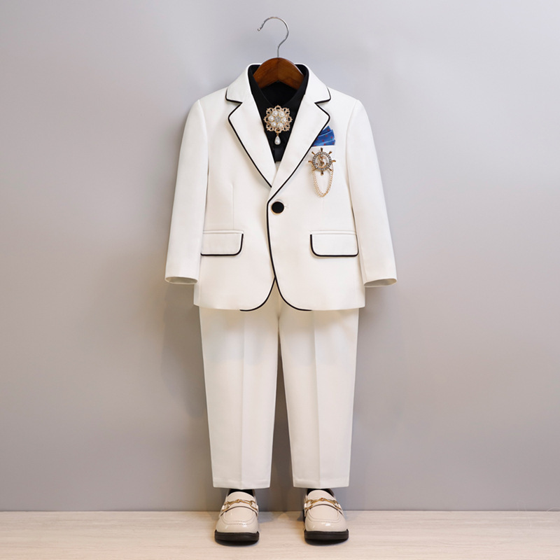 儿童西装2024新款英伦时尚西服男童钢琴主持花童活动演出套装礼服