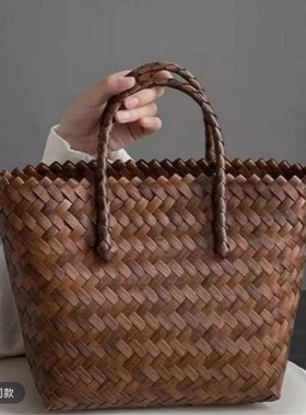PZN56手工编织包包复古PP藤个性简约收纳桌面美式风