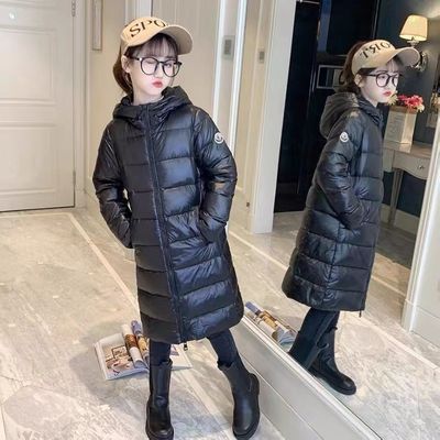 反季清仓过膝中长款儿童羽绒服洋气男童女童亮面中大童装轻薄外套