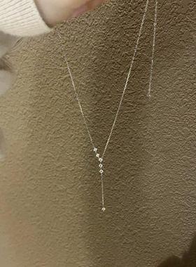 柯柒 钛钢项链 超闪流苏项链女轻奢小众设计感时尚百搭高级锁骨链