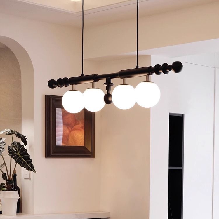 中古餐桌长条灯侘寂风吊灯法式复古日式餐厅灯吧台实木玻璃吊线灯