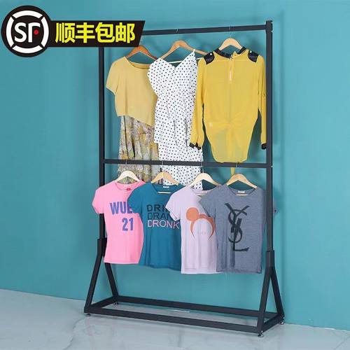 服装货架落地式衣架卧室家用双层晾衣架jk制服挂衣架双杆简易衣架