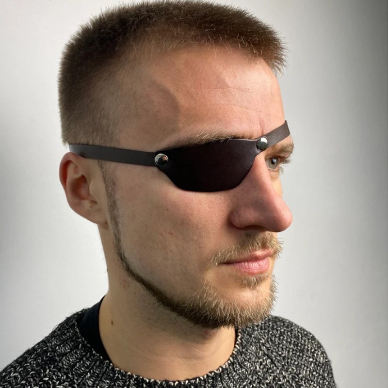 节日中世纪单眼罩创意复古皮质海盗面罩可调节哥特风cos装扮道具