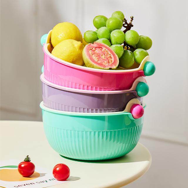 多巴胺圆球沥水篮家用水果篮厨房淘菜洗菜盆篮子多功能滤水果盘,餐饮具,洗菜盆/沥水篮/漏水筛,淘宝优惠券,粉丝福利购,淘宝优惠卷