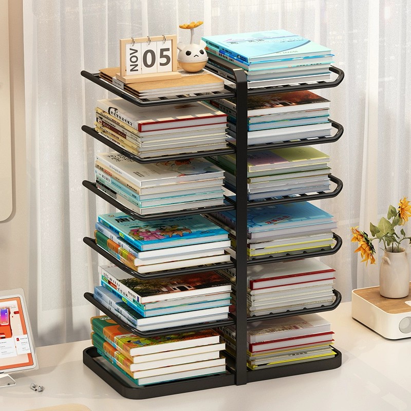 桌面书架儿童学生书本收纳架学科分类分层书架文件架书桌上置物架