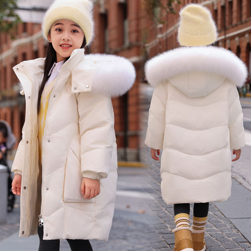 儿童羽绒服女童中长款2025新款洋气中大童女孩冬季加厚外套潮