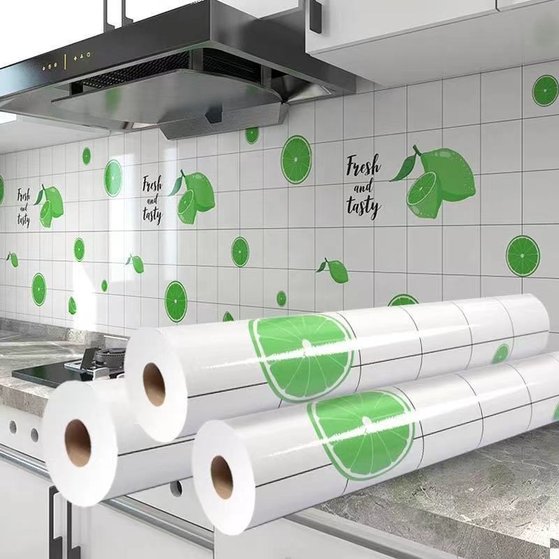 厨房防油贴纸加厚耐高温铝箔墙纸橱柜灶台防潮防水防污自粘贴壁纸