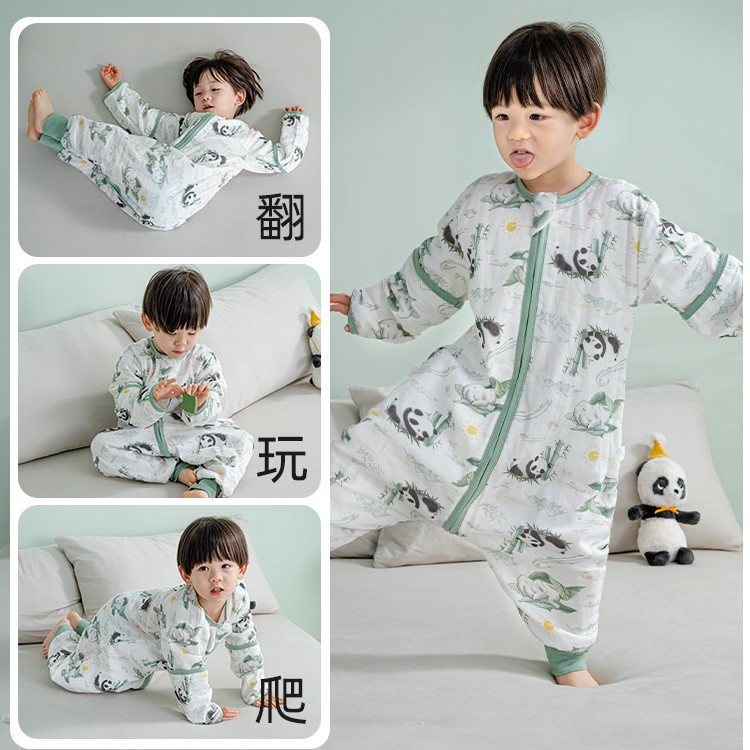 【0-4纱布】儿童纱布分腿婴儿宝宝睡袋0-6岁春夏春秋四季