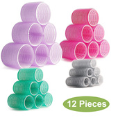 Set Hair Jumbo Grip Rollers Self Curlers 12Pcs Magic
