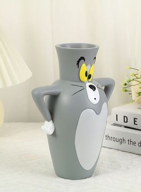 卡通汤姆猫工艺品树脂瓶子家居装饰品收纳小摆件汤姆猫花瓶