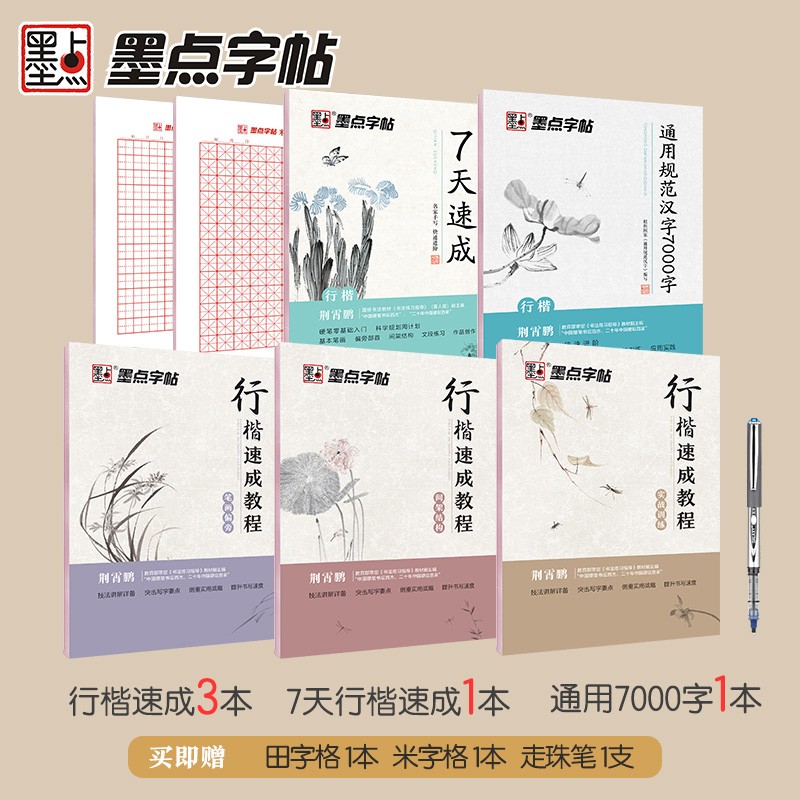 墨点荆霄鹏【行楷入门基础教程字帖】成人学生临摹零基础硬笔书法