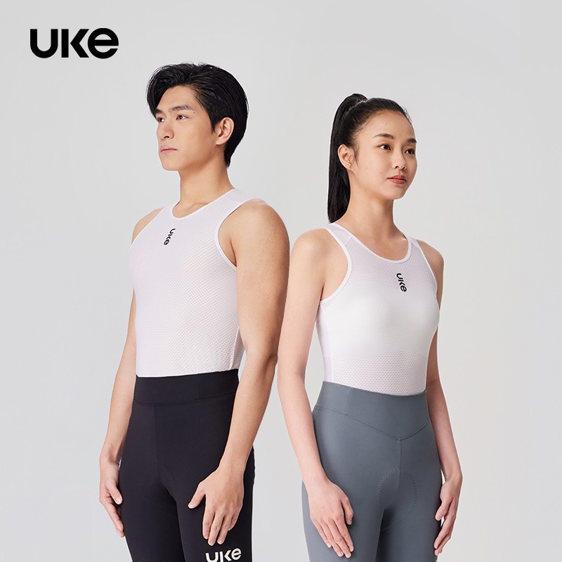 UKE男女打底衫排汗环保透气背心速干骑行跑步健身登山 云轻/山岚