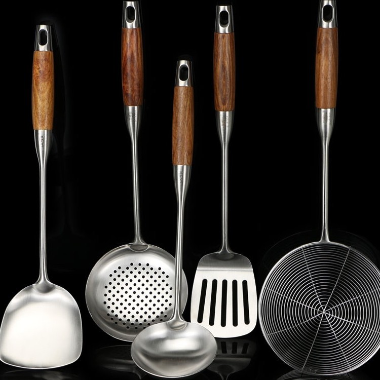花梨木304不锈钢锅铲套装 厨房用品大全炒菜铲子厨具家用不粘铲勺