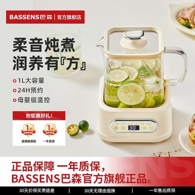 BASSENS巴森小方炖养生壶煮茶器家用烧水多功能办公室花茶壶D1