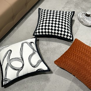 van抽象派轻奢抱枕居家沙发客厅靠背垫高级感抱枕套 玫瑰庄园