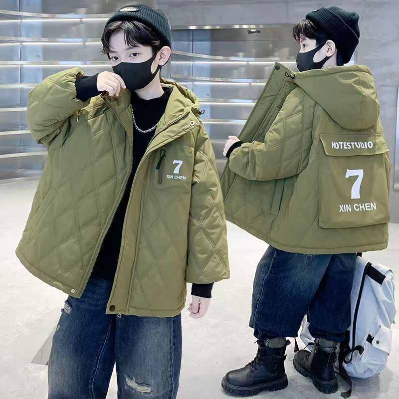 儿童男童冬装外套2024棉衣新款夹棉男孩冬季二棉加厚中大童棉服