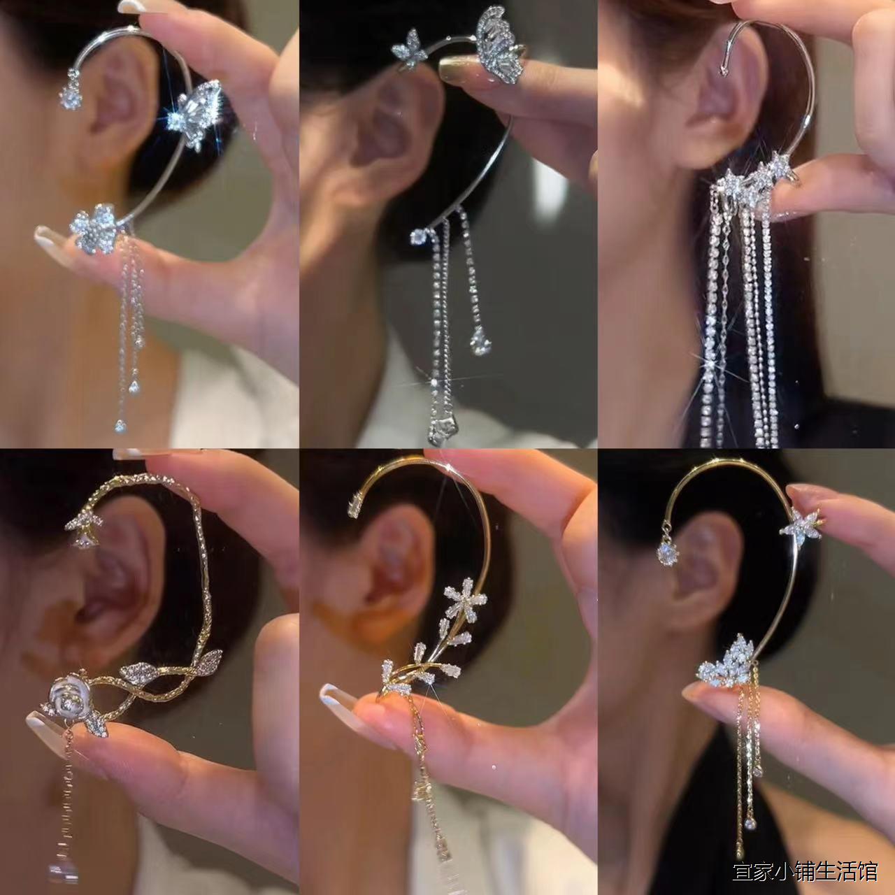 耳夹月溅星河耳夹无耳洞女耳挂耳环轻奢高级感小众设计气质耳饰