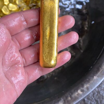 假金条仿金金色金条金块火烧不变色可融化二次塑型家居摆件假黄金