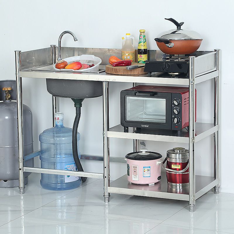 下水槽置物架厨房不锈钢洗菜盆带支架水池水槽支架盆洗手盆挡板单