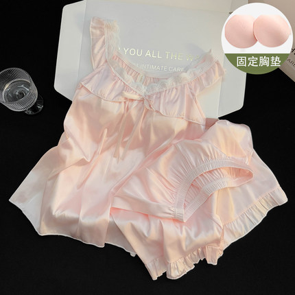 冰丝带胸垫吊带睡衣女款夏季2025年新款少女性感高级感夏天家居服