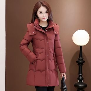 高档中款羽绒服女修身白鸭绒2025冬新款时尚保暖加厚气质显瘦外套