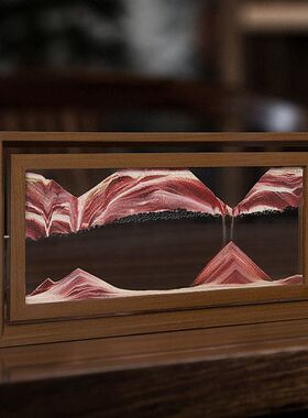 创意艺术长方形流沙画沙漏摆件解压治愈轻奢家居办公室装饰品礼物