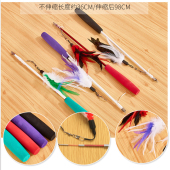 逗猫棒猫玩具猫咪羽毛老鼠型铃铛发声长短逗猫棒逗猫杆鸡毛猫用品