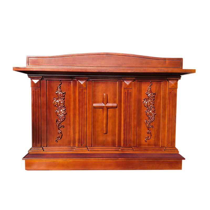 新款实木大号教堂演讲台演讲桌办公桌接待桌1.6米长整体发货包邮