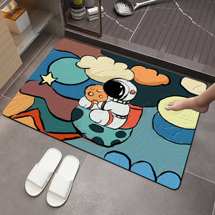 硅藻泥地垫浴室吸水垫家用卫生间厕所门口防滑脚垫入户门垫子地毯