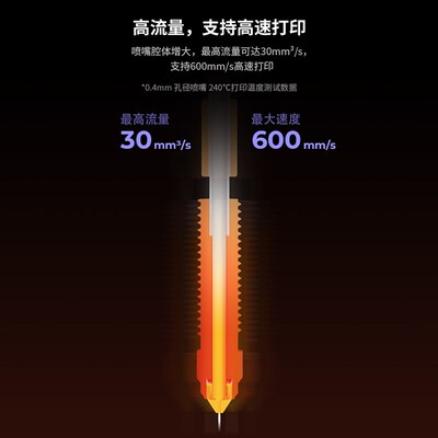 创想三维3d打印配件灵犀快拆喷嘴K1C通用新喉管喷嘴全金属一体式