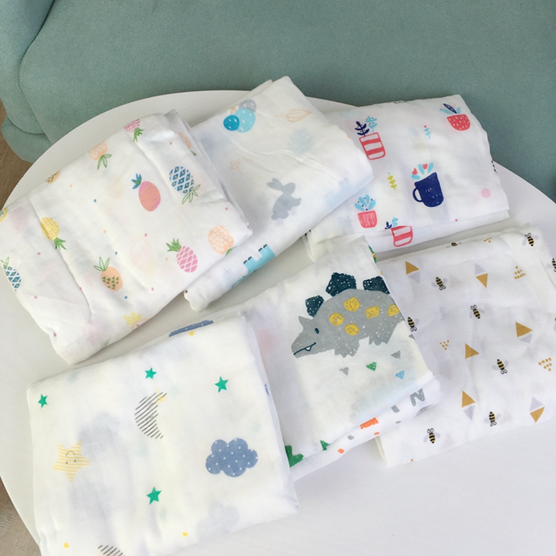 儿童双层竹纤维盖毯夏季空调毯宝宝薄浴巾新生婴儿竹棉包巾多用巾