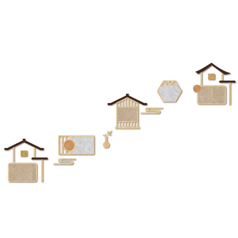 幼儿园环创楼梯间走廊过道墙面装饰文化墙简约风飞檐流云中式楼梯