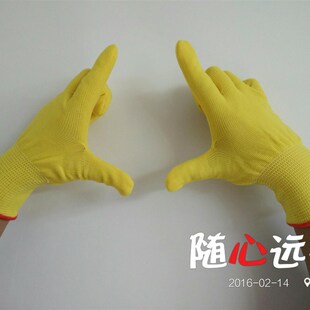 24双包邮黄色13针S号M号手套芯防滑透气轻便灵活劳保工作手套