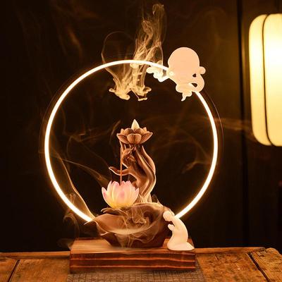 创意台灯佛手陶瓷倒流香禅意摆件家居饰品客厅书房办公室开业送礼