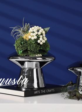 玻璃简约客厅茶几插干花瓶餐厅吧台柜花器别墅样板间摆件软装饰品