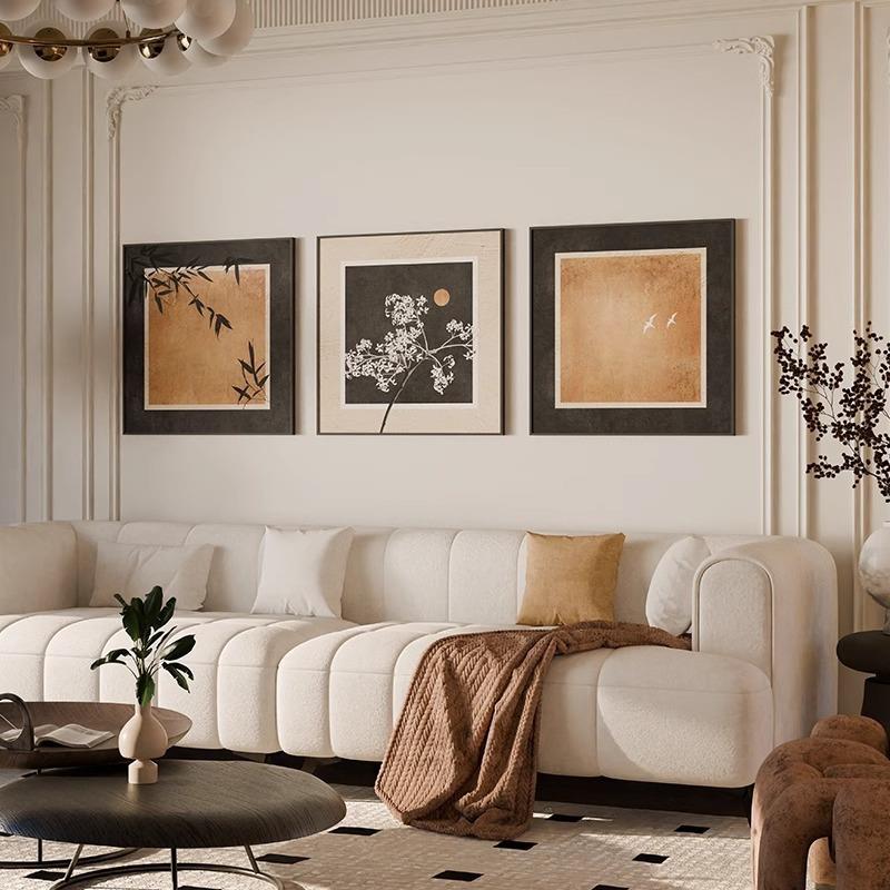 2024新款小众艺术法式复古中古风客厅装饰画沙发背景墙挂画高级感