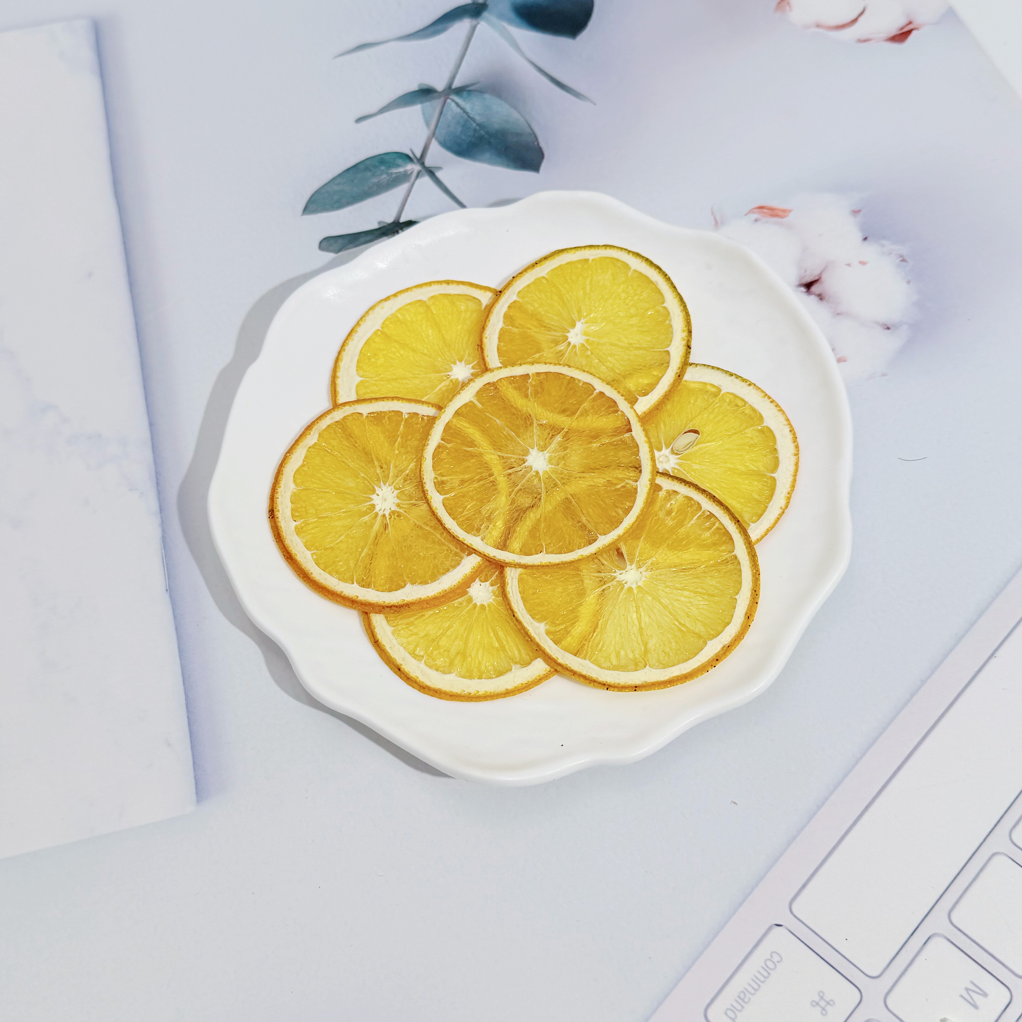 手工压花橙子切片水果标本diy手机壳杯垫滴胶饰品装饰干花材料